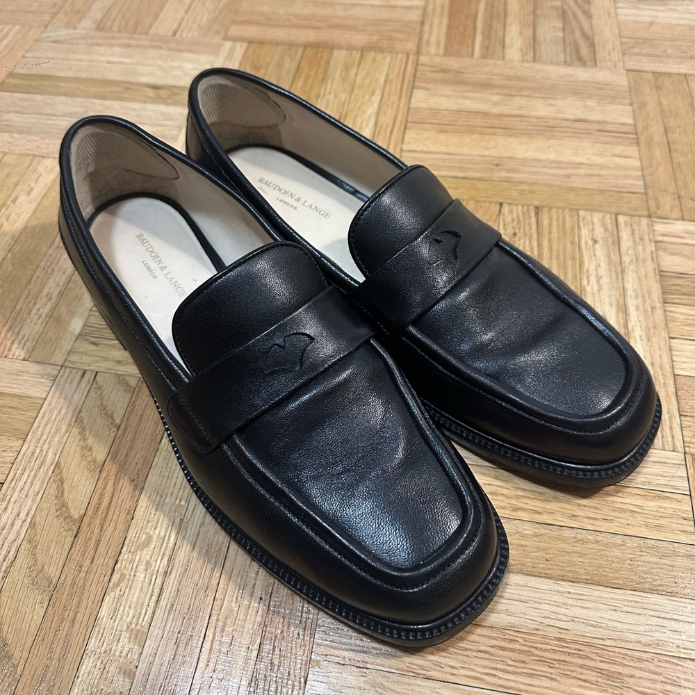 baudoin & lange charlotte nappa leather black size 41 us 10 womens